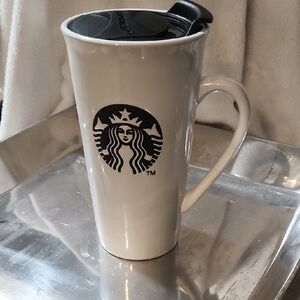 Starbucks White Mug with Black Lid